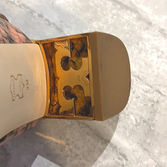 Tory Burch sling back heels Tory Burch Sandals Snake Print Leather gigi heels - Picture 9 of 11